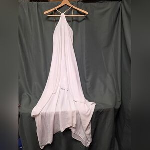 Express Elegant White Dress with Gold Chain link Straps, Size Small